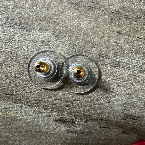 Lizzie Fortunato Pink Meteor EUC Gold Tone Post Back Statement Earrings Runway - Picture 8 of 9